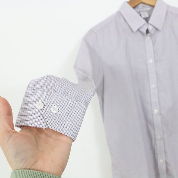 *North End Wrinkle Resistant Purple Line Button Up - Picture 4 of 5